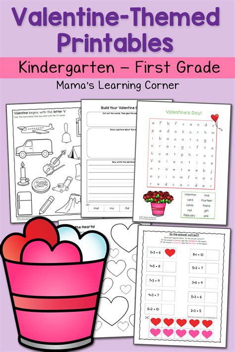 valentine worksheets  kindergarten   grade