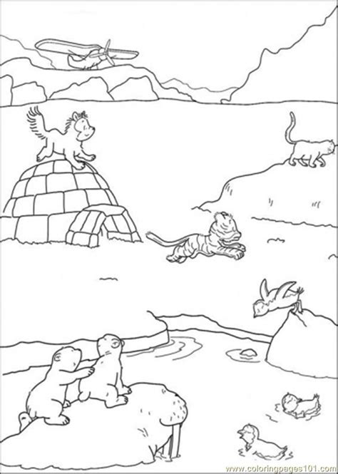 Arctic Tundra Polar Bear Page Coloring Pages