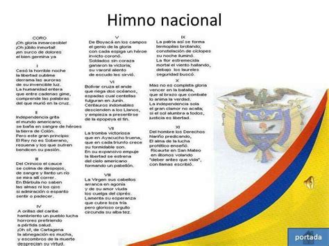 Himno Nacional De Colombia Sixtwothreefouronesevenfive