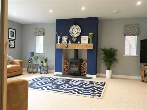 15 Impressive Gray Walls Sapphire Blue Color Palette Living Room