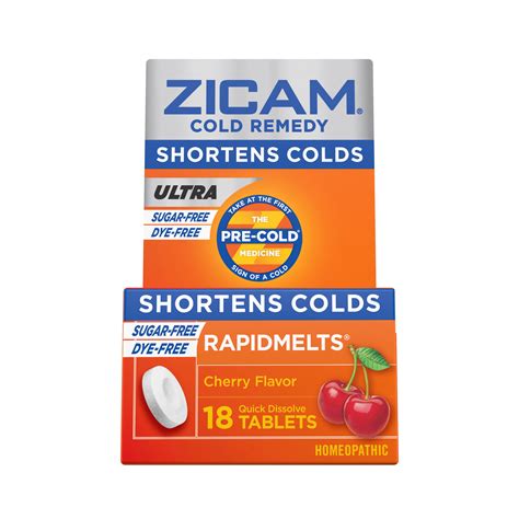 Zicam Zinc Cold Remedy Ultra Rapidmelts Quick Dissolve Tablets Cherry Flavor 18ct