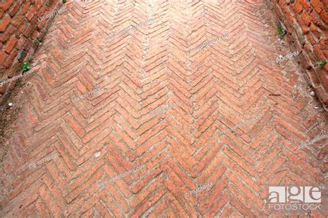 Old Brick Walkway Is Constructed Beautifully Stock Photo Picture And