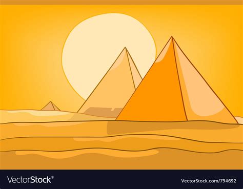 Cartoon Landscape Pyramid Royalty Free Vector Image