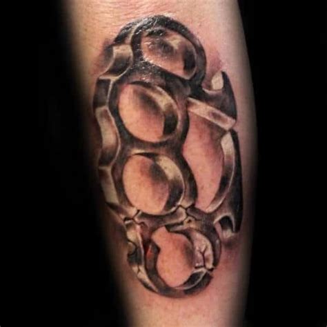 40 Brass Knuckle Tattoo Designs For Men Ink Ideas With A