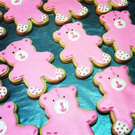 Pink Teddy Bear Sugar Cookies Teddy Bear Cookies Bear Cookies