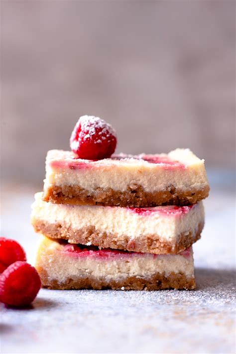 Blend in vanilla and melted white chocolate. White Chocolate Raspberry Cheesecake Bars Recipe • Salted Mint