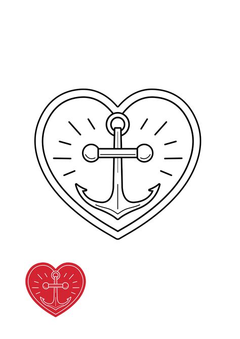Anchor Heart Coloring Page Template - Edit Online & Download Example