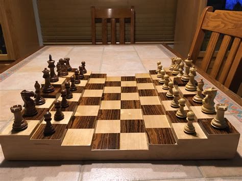 First Woodworking Project 3d Chess Board Inspired By Farscape • Rdiy Chess Board 3d