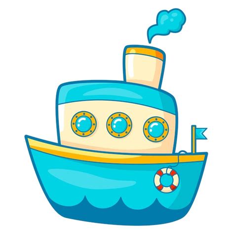 Premium Vector Cute Ship Cartoon Ship Clipart Illustration