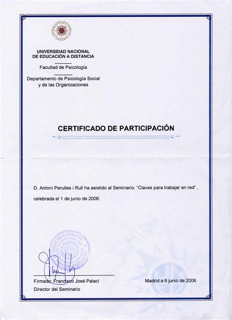 Ejemplo De Certificado De Participacion Un Certificado Es Un