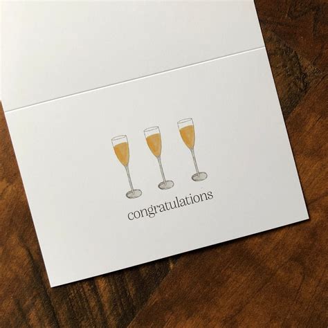 Champagne Congratulations Card Etsy Uk