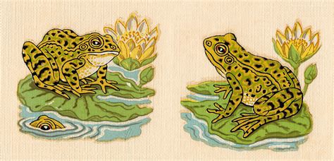 2 Pairs Of Frogs On Lily Pads Medium Image Transfer Decals Etsy Uk