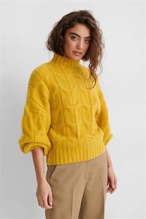 Cable Knit Sweater Yellow Na Kd