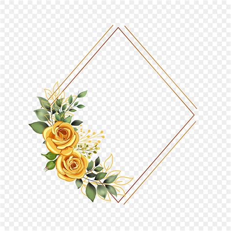 Gold Frame Design Png Transparent Gold Frame With Gold Flower Designs