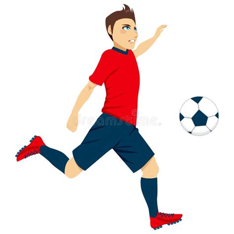 Cartoon Soccer Player Kick Stock Vector Illustration Of Illustration