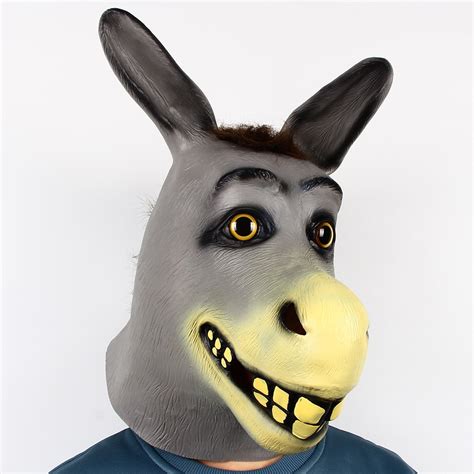 Shrek Donkey Mask Halloween Novelty Deluxe Costume Party Cosplay Latex