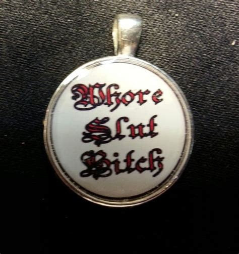 Red Whore Bitch Slut Necklace By Bdsmjewelry On Etsy