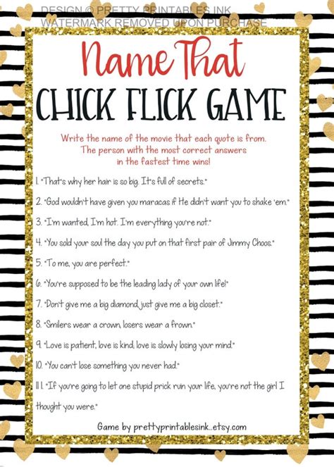 Virtual Girls Night Game Instant Download Name That Chick Etsy