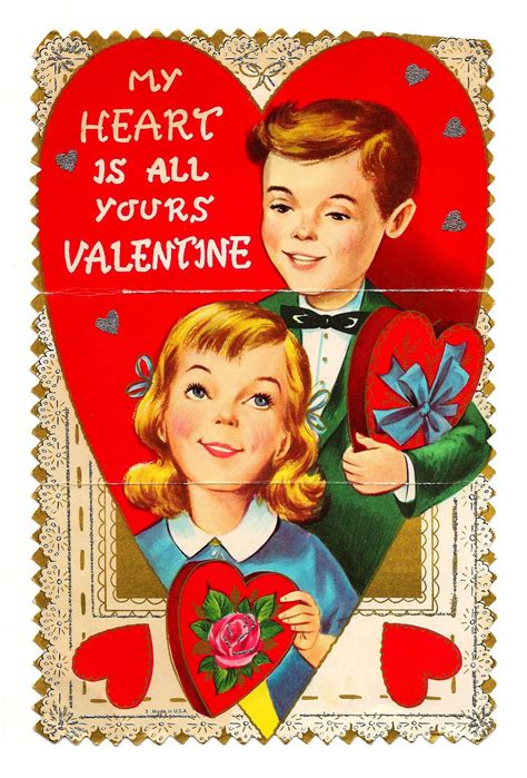 Vintage Childs Valentine Card My Heart Is All Yours Valentine Made