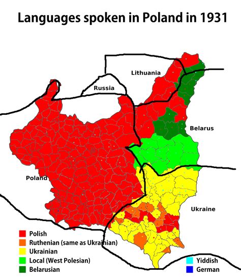 Languages Spoken In Poland In 1931 Linguisticmaps