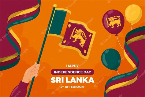 Free Vector Flat Sri Lanka Independence Day Background