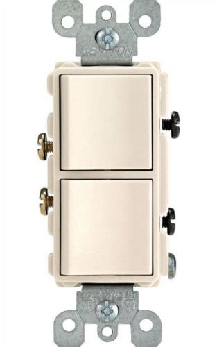 Leviton Decora 15 Amps Light Almond Single Pole Combination Switch 1