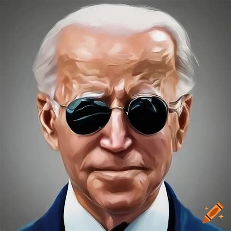 Hyperrealistic Portrait Of Joe Biden In Aviator Sunglasses On Craiyon