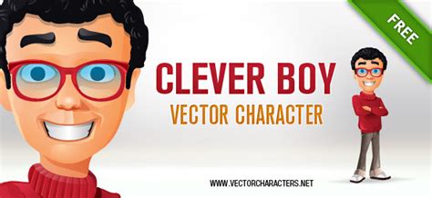 Clever Boy Vector Character Vector Characters
