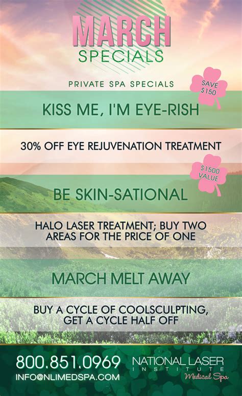 Spa March Specials National Laser Institute Medical Spa