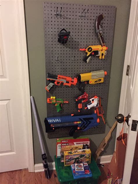 Diy Nerf Gun Storage Wall Pin On Isaac S Room Our Current Nerf Gun