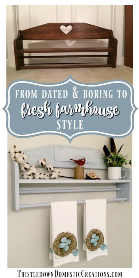 A Shelf Goes From Boring To Fresh Farmhouse Style With Chalk Paint