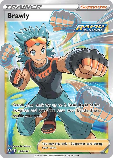 Brawly Full Art SWSH Chilling Reign Pokemon