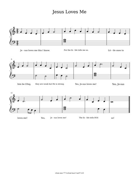 Sheet Music For Jesus Loves Me On Piano Free Lead Sheet Sheet Music