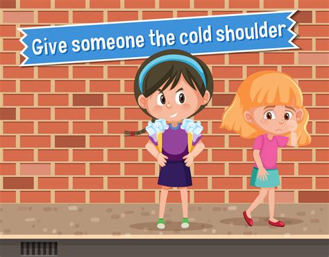Idiom Poster With Give Someone The Cold Shoulder 1610411 Vector Art At