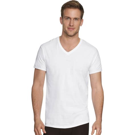 hanes hanes ultimate® men s ultra soft cotton modal white v neck undershirt 4 pack m walmart