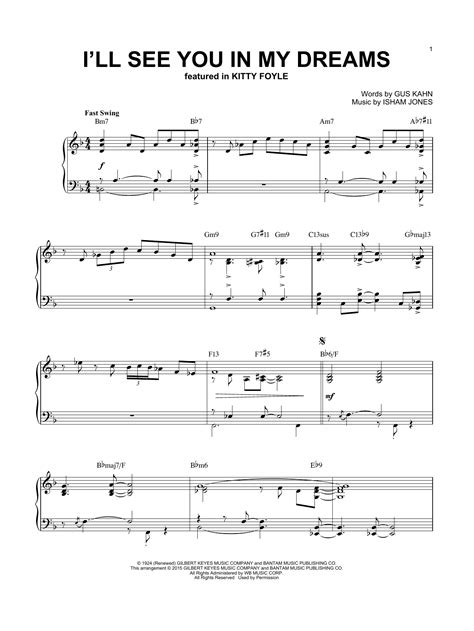 I Ll See You In My Dreams Jazz Version Arr Brent Edstrom Sheet