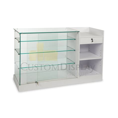 Frameless Full Vision Glass Counter Combination Showcases Glass Display Cases Glass