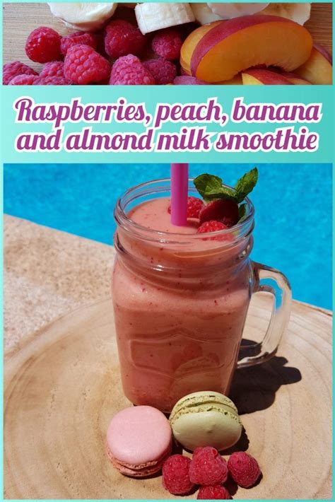 Smoothies are a great addition to any keto diet. Raspberries, peach, banana and almond milk smoothie ...