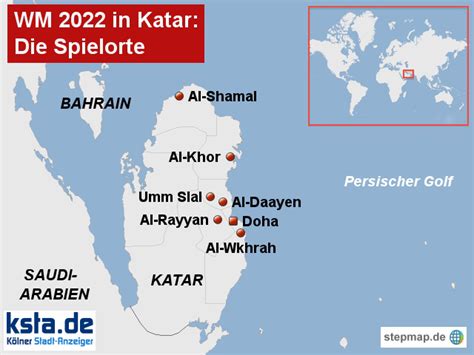 November 2022 startet die wm in katar. Katar von ksta - Landkarte für Afrika