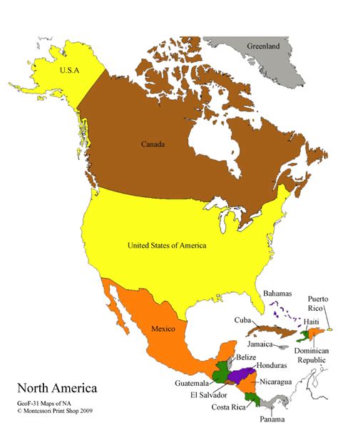 North America Maps And Masters Montessori Print Shop
