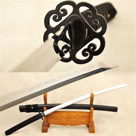 Damascus Folded Steel Clay Tempered Japanese Samurai Katana Sword