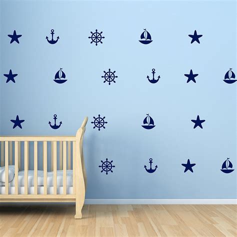 Sailboat Anchors Decals Starfish Helm Beach Wall Decals Summer Holiday