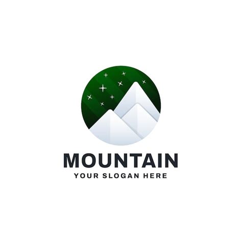 Mountain Outdoor Logo Gradient Vector Icon Illustration Vecteur Premium