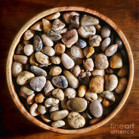 Pebbles In Wood Bowl Photograph By Olivier Le Queinec Fine Art America