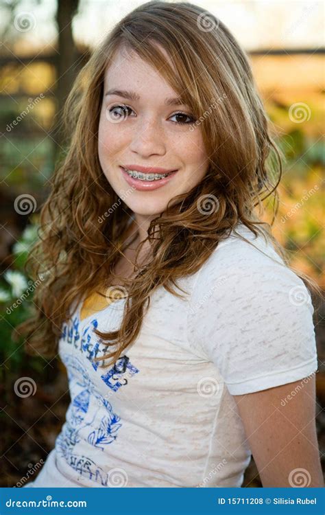 Teen Girl In Late Summer Stock Photo Image Of Smiling 15711208