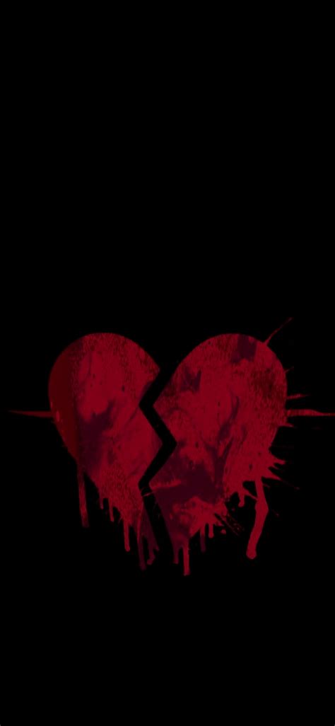 Minimalistic Red Broken Heart Wallpaper Download Mobcup