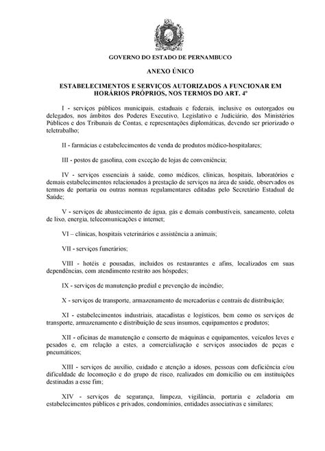 Decreto Do Governo Do Estado De Pernambuco 1 De Abril De 2021