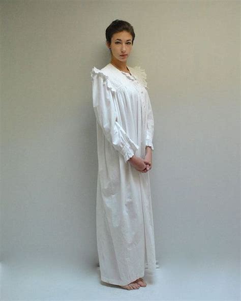 20s Edwardian Nightgown White Cotton Night Dress The Etsy