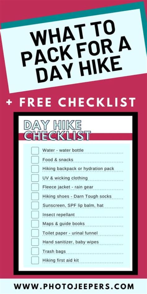 What To Bring On A Hike The Ultimate Day Hike Packing List Photojeepers
