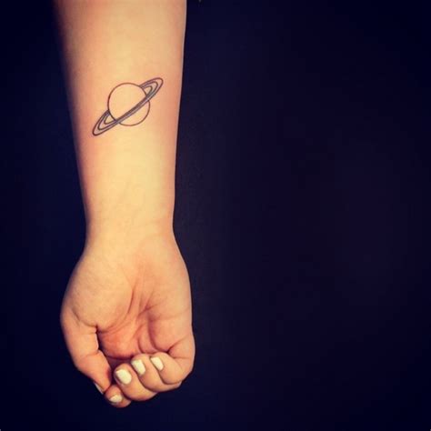 Little Tattoos — Little Forearm Tattoo Of Planet Saturn By Tattoo